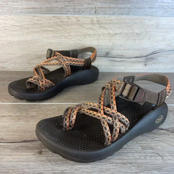 Chaco ZX/2 Unaweep Sandals Women’s 8 Brown Orange Strappy Sport Hiking Slingback - Picture 1 of 8